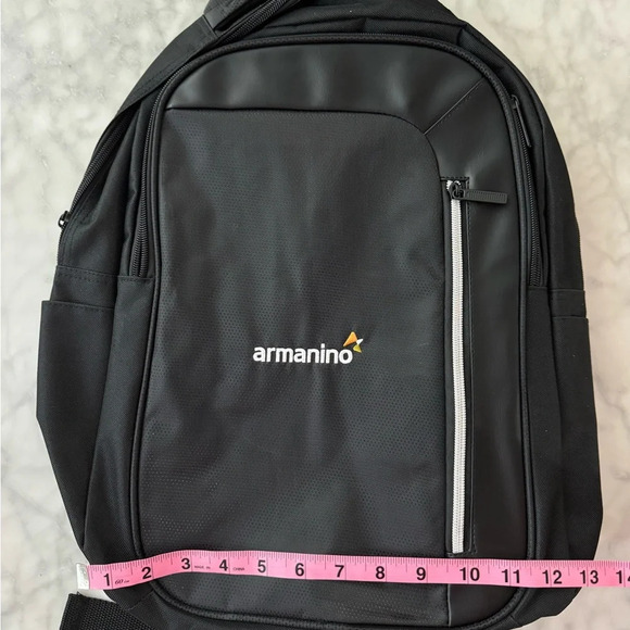 Black Backpack with 3 compartments for stuff NWOT 12x17x4 - Picture 2 of 10